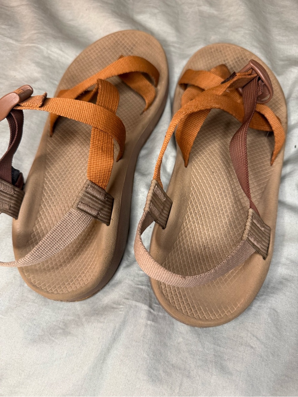 Chaco Men's Z/1 Classic Sandals Burnt Orange and Tan Size 12 - Picture 3 of 7